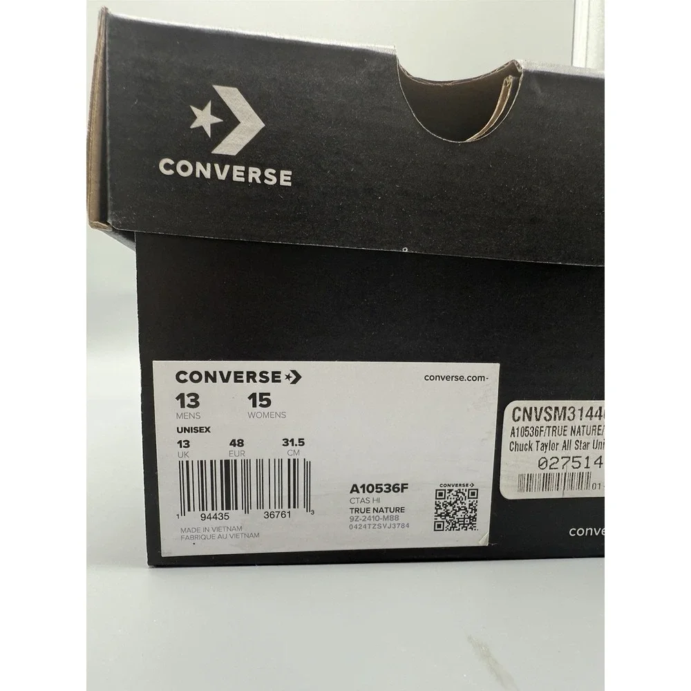 Converse CTAS Hi True Nature Green‎ Men's 13 / Women's 15 Canvas Sneakers - Picture 8 of 8